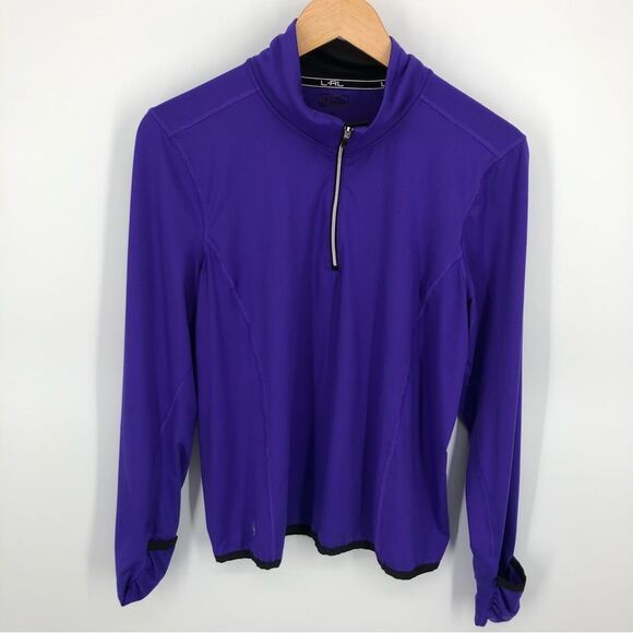 Lauren Ralph Lauren Quarter Zip Pullover Womens XL Purple - Picture 1 of 8